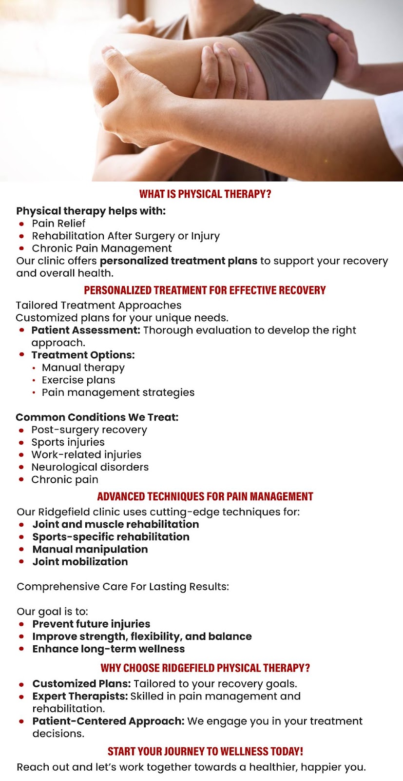 physical therapy in Ridgefield